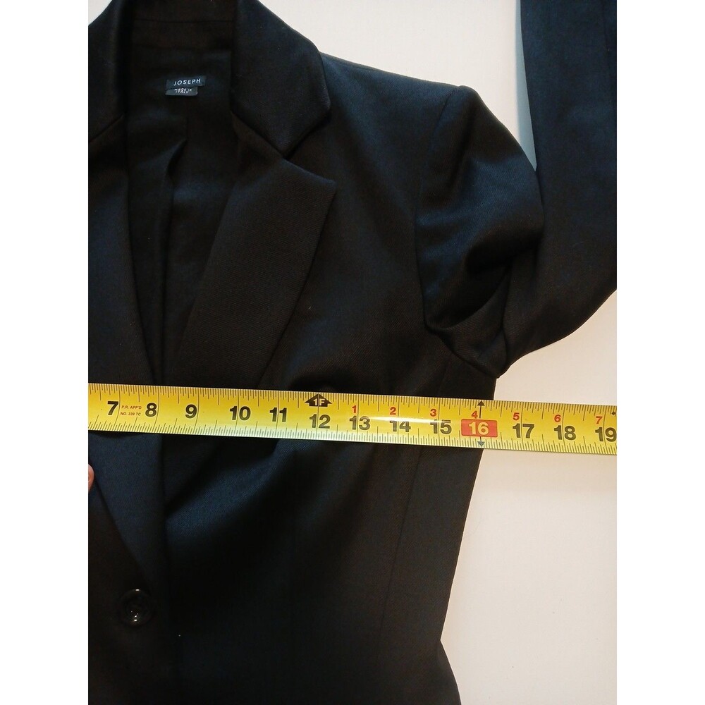 Joseph Black Wool Blazer Women's Size 40 FR (US 8) Tailored Career Jacket - Picture 12 of 16
